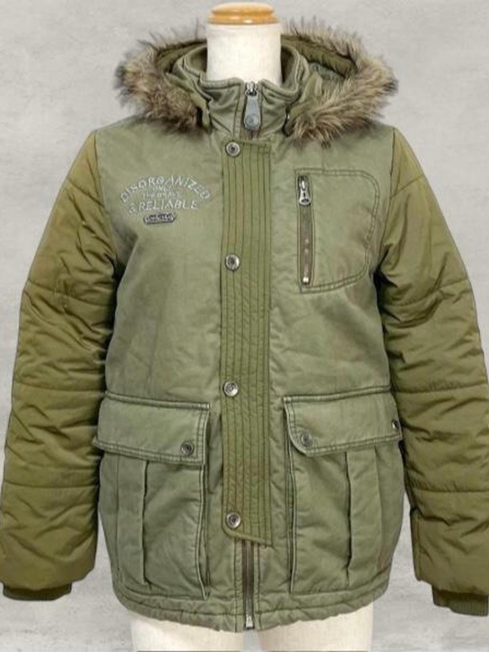 Y2K 00s Diesel logo embroidery fur hooded coat